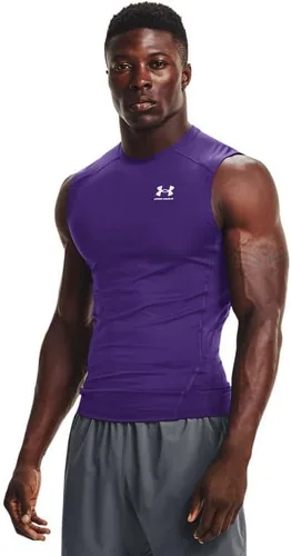 Vista 25 de Under Armour - Camiseta de compresión HeatGear sin mangas para hombre Negro (001)/Blanco