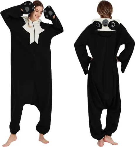 Vista 3 de SimZoo Pijama de animal para adultos, disfraz de cosplay de animales para hombres y mujeres, ropa de dormir unisex de una sola pieza