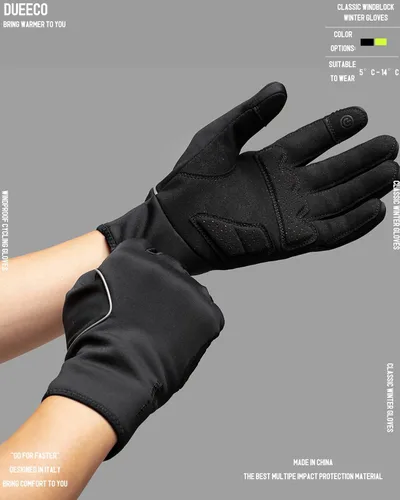 Vista 5 de DUEECO Guantes de invierno cálidos guantes de ciclismo resistentes al viento para pantalla táctil