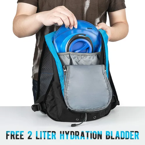 Vista 2 de Mochila de hidratación Mochila de agua para correr con vejiga de hidratación de 2L, paquetes de chaleco de hidratación de ciclismo aislado