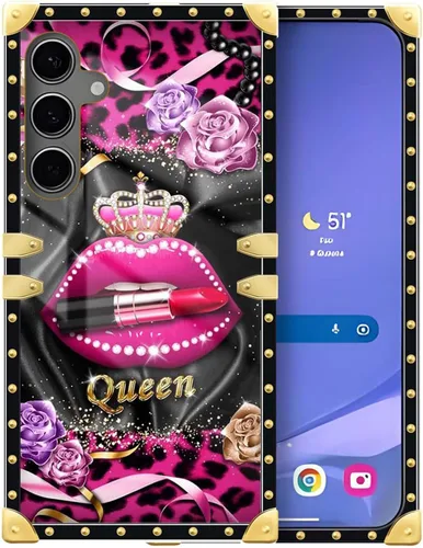 Vista 135 de Funda compatible con Samsung Galaxy S10 4G, TPU suave de lujo y parte trasera de policarbonato duro para niñas y mujeres, funda protectora a prueba