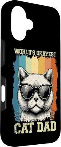 Vista 3 de World's Okayest Cat Dad Cat Lover Animal Father's Day Parent Case for iPhone 16