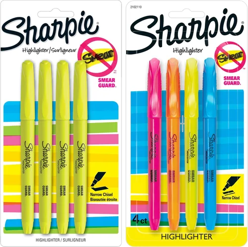 Vista 8 de Sharpie Resaltadores estilo bolsillo, punta de cincel estrecha, colores surtidos, 8
