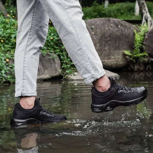 Vista 2 de LARNMERN Waterproof Steel Toe Air Shoes Women Slip On Work Sneakers Comfortable Tennis Safety Shoe Lightweight Boot