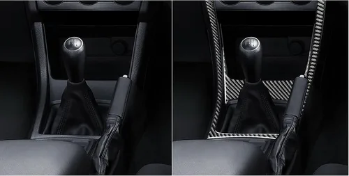 Vista 4 de Calcomanía suave de fibra de carbono para interior del automóvil, panel de cambio de marchas, caja de puerto USB, accesorios de decoración, adhesivo