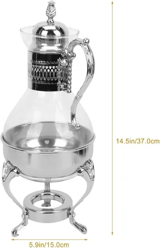 Vista 4 de Botella de café con leche de vidrio, tetera turca, tetera turca, tetera para estufa, estufa, decoración árabe antigua, vasos para servir cocina