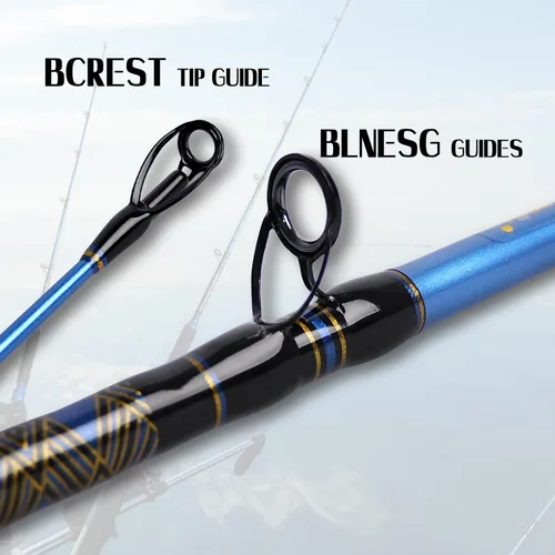 Vista 3 de Fiblink Plantilla de grafito de agua salada Jigging Caña de pescar de caña de pescar Deep Sea Jig Pole 5'6"/6
