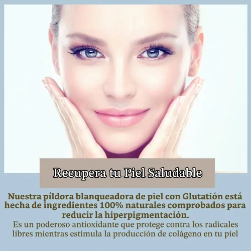Vista 2 de Píldoras blanqueadoras de glutatión - Recupera tu juventud, deshazte de manchas oscuras, cicatrices de acné e hiperpigmentación - Píldoras naturales