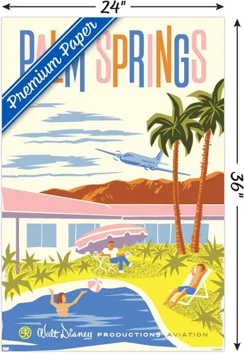 Vista 3 de Disney Mickey Mouse One: Walt's Plane - Póster de pared de Trends International de Palm Springs, 24 x 36 pulgadas, versión premium sin marco
