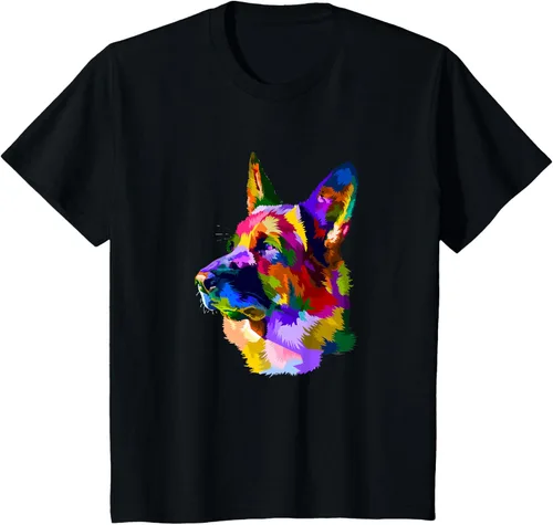 Vista 45 de Camiseta para dueño de perro de pastor alemán, Negro