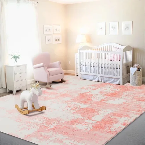 Vista 266 de Istana Alfombra larga antideslizante de 2.5 x 8 para el hogar, para pasillo y cocina, lavable, sedosa y suave al tacto, elegante, color azul y marfil