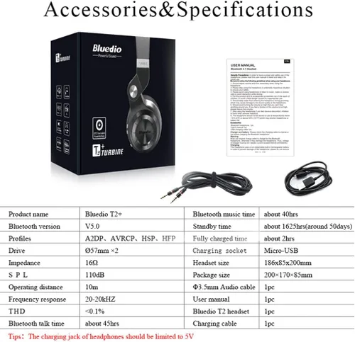 Vista 7 de Bluedio Auriculares Bluetooth sobre la oreja, ligeros, giratorios, plegables, inalámbricos, con micro 40 horas de tiempo de música con ranura