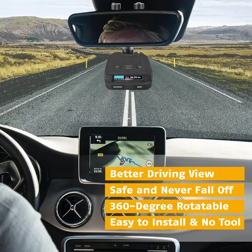 Vista 7 de Soporte para detector de radar para espejo retrovisor de coche, adecuado para montaje de radar de varilla de espejo retrovisor serie Uniden