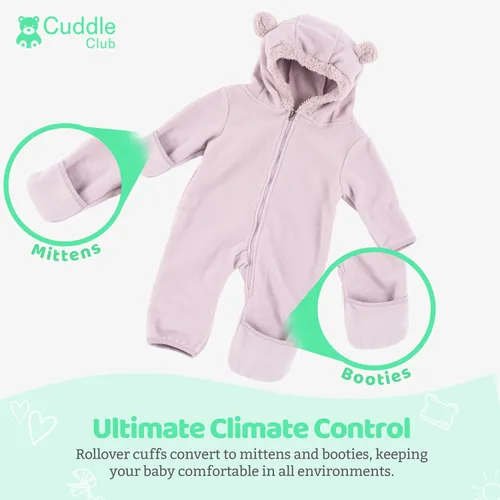 Vista 39 de Enterizo de vellón para bebé, rómper de una sola pieza con capucha para niños, ropa para exteriores, chaqueta infantil