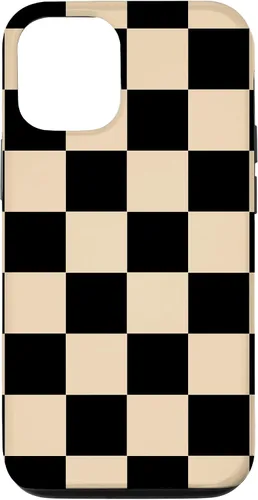 Vista 28 de Funda neutra clásica minimalista con patrón beige a cuadros para iPhone 17