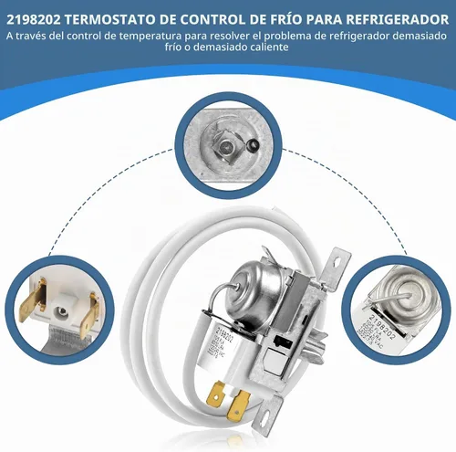 Vista 3 de 2198202 Reemplazo de control de termostato de refrigerador, WP2198202 control de termostato de congelador apto para refrigeradores Ken-More