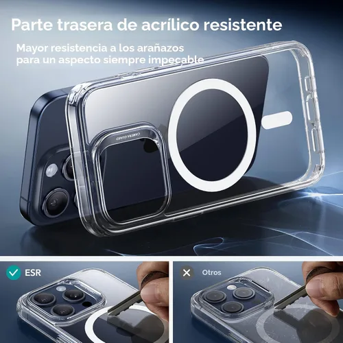 Vista 8 de ESR para iPhone 15 Pro Max, Funda Compatible con MagSafe, Protección de Grado Militar, Resistente al Amarilleo, Parte Posterior Resistente a