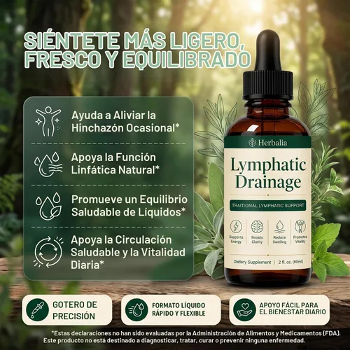 Vista 2 de Drenaje Linfatico - Gotas de drenaje linfático para alivio ocasional de la hinchazón, desinflado y equilibrio de líquidos saludable, con cuchillas