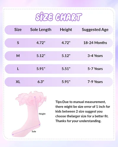 Vista 5 de Witwot Calcetines para niña pequeña con volantes grandes de encaje con volantes