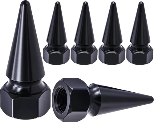 Vista 27 de 4 piezas de tapas de válvula de rueda con forma de punta, tapa de aire de aluminio para automóviles, cubiertas universales de válvula de rueda a