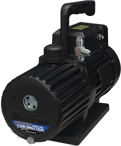 Vista 10 de Mastercool 90059-BL Serie Negra Bomba de vacío de fase única de 1.8 CFM con motor protegido térmicamente, ventilador de alto volumen y válvula