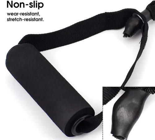 Vista 3 de Cuerda de tracción ranurada, bandas de resistencia para fitness, antirotura, cinturón elástico para interiores, yoga, entrenamiento de potencia