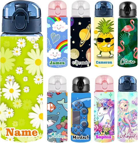 Vista 37 de Botellas de agua personalizadas con tapa, botella personalizada de 26 onzas con nombre, botellas de agua de plástico personalizadas, a prueba