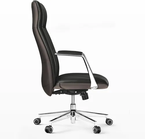 Vista 8 de EUREKA ERGONOMIC Royal Slim Silla Ejecutiva de Respaldo Alto de Cuero Negro para Oficina, Silla de Escritorio para el Hogar para Adultos, Grande
