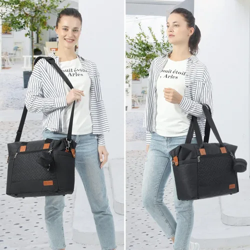 Vista 7 de LOVEVOOK Bolsa de pañales, bolsa de pañales para bebé, bolsa de pañales de viaje impermeable con cambiador