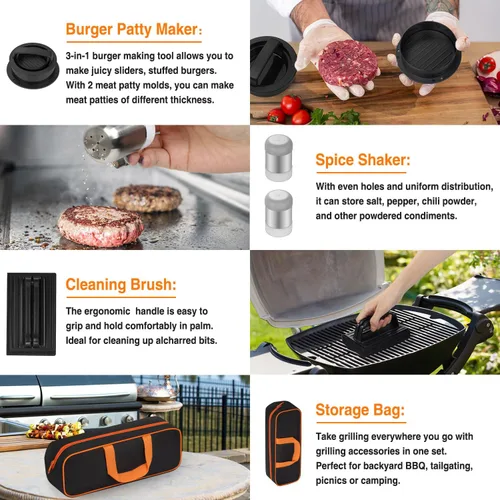 Vista 7 de Kit de accesorios para parrilla, juego de 25 piezas de accesorios de parrilla de parte superior plana para Blackstone y Camp Chef, juego