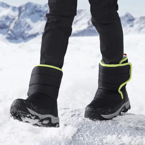 Vista 6 de DREAM PAIRS Botas de nieve de invierno impermeables de media pantorrilla para niños y niñas
