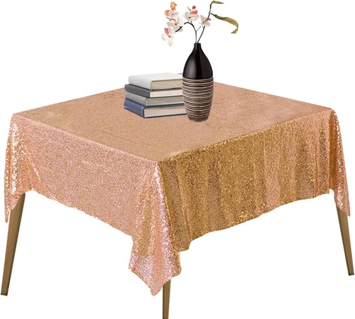 Vista 89 de Mantel de lentejuelas color azul bebé de 50" Cubierta de mesa con purpurina redonda color azul claro de lentejuelas metálicas Sobremanteles de mesa