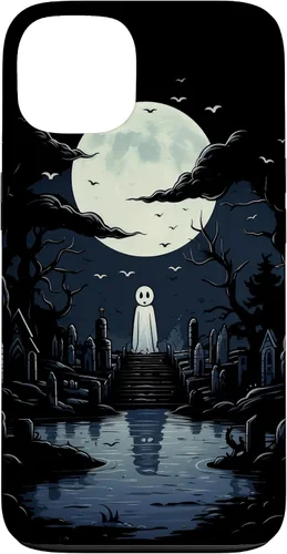 Vista 7 de iPhone 16 Ghost Halloween Cemetery Scary Creepy Case