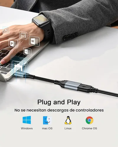 Vista 5 de AILKIN - Adaptador USB C a USB 3.0, USB C macho a USB hembra OTG Cable