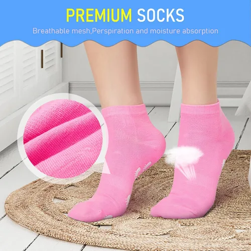 Vista 4 de 30 pares de calcetines antideslizantes para yoga, multiestilo, calcetines deportivos coloridos para hospital, para mujeres y hombres, barra de yoga