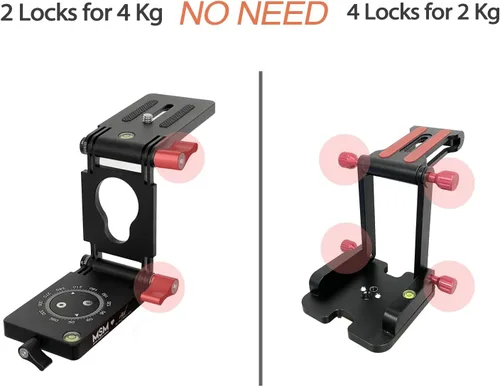 Vista 4 de Z Flex Tilt Trípode Cabeza – Ángulo Flexible Pan & Tilt Head/Universal Multiway Cámara Trípode Conexión a Monopod Slider Rail Estabilizador Gimbal
