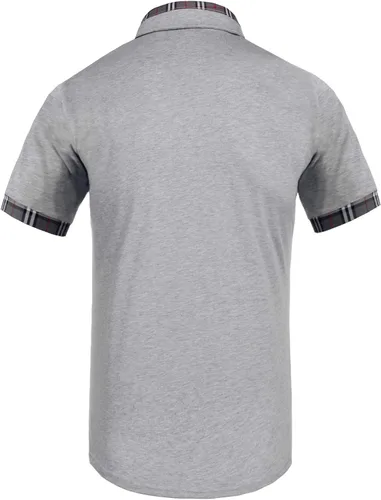 Vista 6 de Daupanzees Polo clásico casual de manga corta con cuello a cuadros para hombre