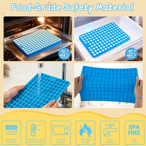 Vista 6 de Sidosir 2 moldes redondos de silicona de chocolate para perros, molde antiadherente en forma de semiesfera para hornear golosinas para perros, mini