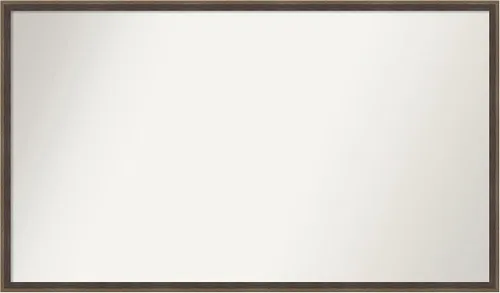 Vista 10 de Amanti Art Brown Bathroom Mirror for Over Sink, 21x33 Custom Made Hardwood Wedge Mocha Rectangle Vanity Mirror, Large Modern Wood Frame, Hangs