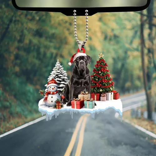 Vista 5 de Talataca Cane Corso - Adorno de Navidad plano 2D, cajas de regalo Cane Corso, decoración de árbol de pino, colgante de casa colgante para recuerdo