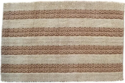 Vista 4 de Imports Decor - Alfombra de yute natural, rayas naturales, 24 x 36 pulgadas