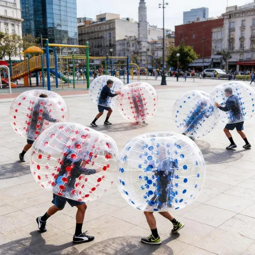 Vista 5 de Pelota inflable para adultos y niños, pelotas de fútbol de burbujas, juguete para patio de recreo, pelotas de hámster humano, bolas de zorb