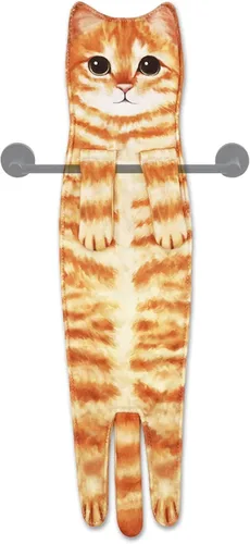 Vista 11 de Toallas de mano para baño y cocina, toallas decorativas para rostro con diseño de gato que se secan rápidamente y se cuelgan; regalos divertidos