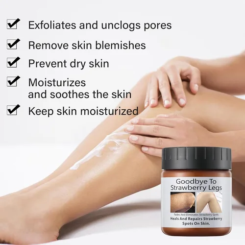 Vista 6 de Tratamiento de piernas de fresa, crema rejuvenecedora de piel de brazo de fresa con niacinamida, tratamiento hidratante de piel de pollo