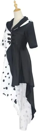 Vista 4 de Deville - Disfraces de cosplay para mujer, color blanco y negro, para Halloween