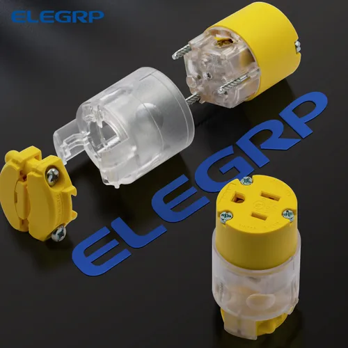 Vista 5 de ELEGRP NEMA 5-15R de 15 amperios, 125 voltios, 2 polos, 3 cables, conexión a tierra, hoja recta, enchufe eléctrico, cable de repuesto, grado