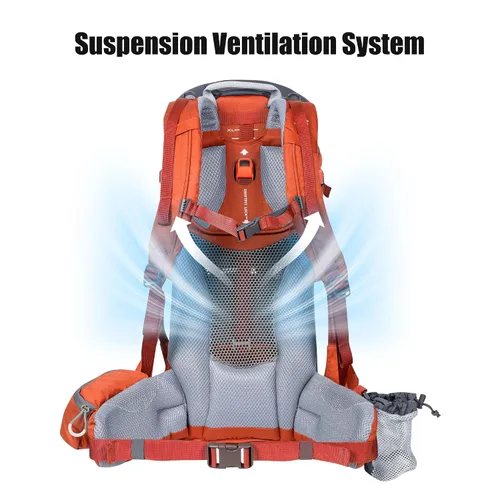 Vista 5 de Mochila portabebés, mochila de senderismo para niños pequeños con sombrilla Naranja