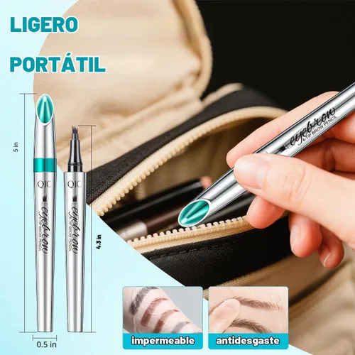 Vista 6 de Lápiz de cejas con microcuchilla de 4 puntas para maquillaje natural de cejas, bolígrafo de microblading impermeable y a prueba de manchas
