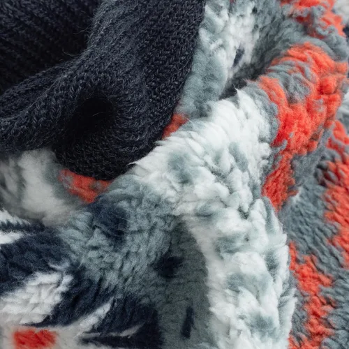 Vista 5 de Fitwarm Geometric Stripe Fleece Dog Hoodie, Fuzzy Winter Clothes for Small Dogs Boy Girl, Cozy Pet Sweatshirt, Orange, Grey, Black, XS