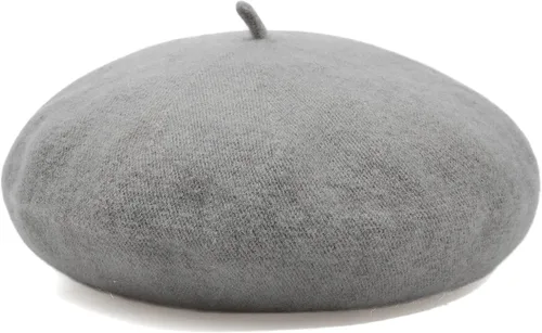 Vista 35 de Boina de lana francesa para mujer, gorra de invierno clásica de color sólido